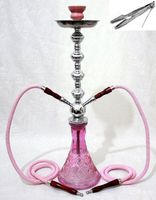 Hookah 26" Pink 2 hose shisha nargila bar narguile nargile glass water Vase pipe