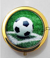 BlackKey Soccer Ball Theme 3-Compartment Decorative Pocket Gift Box Case Organizer for Pill, Color 2 -486