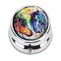 GDEE Horse with a Deep Feeling Custom Fashion Stainless Steel Silver Pill box Western Tablets Tablet Holder Management Case Pocket or Wallet