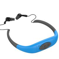 Vacio Waterproof MP3 Headphone, 8GB Sport IPX8 MP3 Music Player, Underwater Sports Neckband with FM Radio Stereo Ultra-light Earphone 6-8 Hrs Playtime for Men Women-Blue