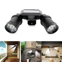 wang tong shop Waterproof 14LED Dual Head Solar Powered Yard Lights PIR Motion Sensor Spotlight