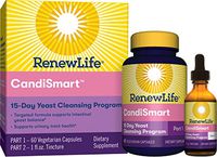 Renew Life Adult Cleanse - CandiSmart - 15-Day Yeast Cleansing Program - 2-Part Kit - Gluten & Dairy Free - 60 Vegetarian Capsules + 1 Fl. Oz. Tincture