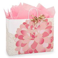 NW Gilded Blooms Paper Shopping Bags - Vogue Size - 16 x 6 x 12 1/2in. - 25 Pack