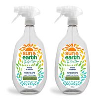 Sun & Earth Glass Cleaner with Apple Cider Vinegar, Lemongrass & Sage All-Natural Fragrance, 32 oz. (Pack of 2)