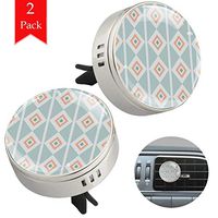 Geometric Art Blue Orange Car Aromatherapy Essential Oil Diffuser Crystal Glass Air Freshener Vent Clip Locket with 4 Refill Pads Silver metal Car Diffuser for Aromatherapy 34mm