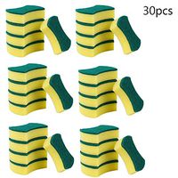 30 Pcs Kitchen Cleaning Sponges,Double-Sided Eco Non-Scratch for Dish,Scrub Sponges (A)