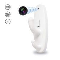 Spy Coat Hook Camera Motion Detection Hat Clothes Hanger Hidden DVR Nanny Babysitting Cam Loop Recording Coat Hanger Security Camera for Home White