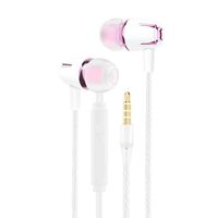 Wired in-Ear Mic Earphones Noise-Isolating Stereo Bass Earbuds Rose Gold