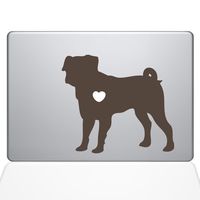 The Decal Guru I Love My Pug Decal Vinyl Sticker, 13" MacBook Pro (2016 & Newer Models), Brown (1487-MAC-13X-BRO)
