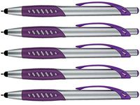 Lexus Stylus Pen, 2 in 1 Capacitive Stylus & Ballpoint click Pen with Comfort Grip For Universal touchscreen Devices,Tablets,iPad, iPhone 6,6 Plus, iPod, Android, Samsung Galaxy (Box of 5, Purple)