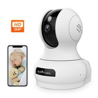 Ebitcam Smart Home Camera- 1536P Super HD WiFi Monitor, Work with Alexa,AI Smart Tracking,Night Vision, Two-Way Audio,Cloud Storage,APP Remote Real-time Monitoring for Baby/Pet/Home Security