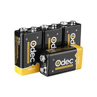 Odec 9V Rechargeable Batteries, 4 Pack 600mAh High Capacity 6F22 PP3 Lithium-ion Batteries