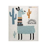 Turquoise Llama ONE Each Swedish Dishcloth | ECO Friendly Sponge Cloth | Paper Towel Replacement