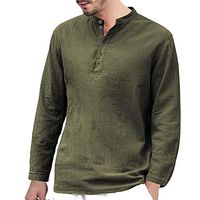Triskye Mens Shirts Casual Slim Fit, Men Easy Long Sleeve Swim Tee Green