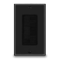 BATIGE Brush Wall Plate Anti-dust Wall Mount Panel Cable Pass Through Insert for Wires Single Gang Cable Access Strap Wall Socket Plug Port for HDTV HDMI Home Theater (1 GANG (1 Pack), Black)
