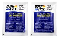 Burn Free Pain Relieving Gel Dressing 2" x 6" Sterile Burn & Wound Dressing 2 Pack/Cools, Soothes, Moisturizes, Relieves Pain, Non-Adherent