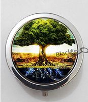 BlackKey Tree Life Pattern 3-Compartment Decorative Pocket Gift Box Case Organizer for Pill, Color 1 -112