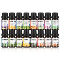 HERBROMAS - ESSENTIAL OIL SET for Aromatherapy Diffuser [Essential oils Lavender, Eucalyptus, Rosemary, Frankincense, Cinnamon, Clove, Patchouli, Bergamot, Peppermint, Lemongrass] Pack 16 x 10ml