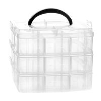 Snowkingdom Plastic Grid Box Storage Organizer Case for Display Collection with Adjustable Dividers - 18 Grids Vertical - Free Letter Stickers