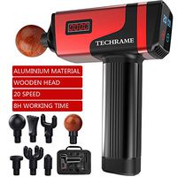 Massage Gun Deep Tissue Percussion Muscle Massager for Pain Relief, Handheld Electric Body Massager Sports Drill Portable Super Quiet Brushless Motor, TECHRAME Fascia Theragun (Red)