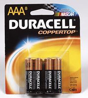 Duracell Coppertop 04261 Alkaline Battery, 1.5 Volt, Aaa, Card 8 (Pack of 10)