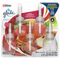Glade PlugIns Refills Air Freshener, Scented and Essential Oils for Home and Bathroom, Apple Cinnamon, 3.35 Fl Oz, 5 Count