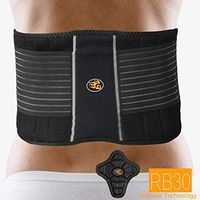 RIDBIKER Back Brace Support Belt Lumbar Support for Men Women,Black (XXL(43-53"))