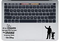Die-Cut Decal Sticker All Our Dreams can Come True for MacBook Laptop trackpad (White) (Black, 3.8 inch Wide)
