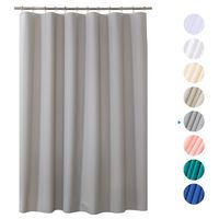 AmazerBath Plastic Shower Curtain, 70" W x 72" H EVA 8G Shower Curtain with Heavy Duty Clear Stones and Grommet Holes, Waterproof Thick Bathroom Plastic Shower Curtains Without Chemical Odor-Grey