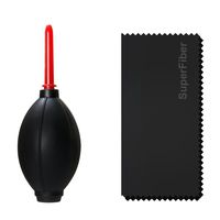 LS Photography Photo Camera Lens Cleaning Air Blower with 16" x 16" Black SuperFiber Lens Cleaning Cloth, LGG87