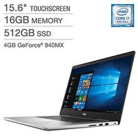 Dell Inspiron 15 7000 Laptop: Core i7-8550U, 512GB SSD, 16GB RAM, 15.6-inch 4K UHD Touch Display, 940MX 4GB Graphics (Renewed)