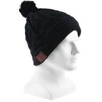 Bluetooth Beanie Hat, Flashmen 2019 Upgraded Wireless Bluetooth 5.0 Beanie Hat with Headphones Headset Earphone Knitted Beanie with Stereo Speakers and Mic for Women Men (w/Ball-SK-H033B)