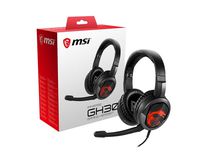 MSI Gaming Detachable Microphone Lightweight and Foldable Headband Design 7.1 Surround Sound Stereo Gaming Headphone (Immerse GH30), Black, Large