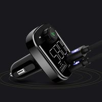 Shentesel Car Bluetooth MP3 Music Player Hands-free Call Type-C Charger FM Transmitter - Black