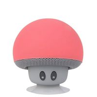 TinyFin Mini Bluetooth Wireless Portable Mushroom Speaker with Sucker Function Red for iPhone Samsung and More