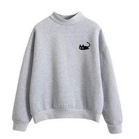 FimKaul Women Graphic Cute Cat Sweaters Funny Solid Color Pullover Tops Teen Girls Sweatshirts(Gray,L)