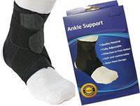 Ankle Support Brace for Men & Women Stabilizer for Sprained Ankle for Running, Volleyball, Basketball, Tennis, Sports & Athletic Activities Tendonitis Pain Relieving Neoprene Foot Ankle Brace (S/M)