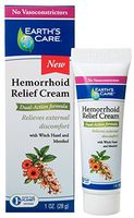Earth's Care Hemorrhoid Relief Cream, No Vasoconstrictors, Parabens, Petrolatum, Artificial Colors, or Fragrance 1 OZ.