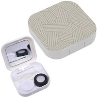Portable Contact Lens Case Box Travel Kit Mirror + Bottle + Tweezers Container Holder [ Light Interweaving ]