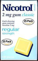 25 Boxes Nicotrol 2mg Nicotine Gum. Classic Flavor. 105 Pieces per Box. Total 2625 Pcs