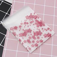 NUOMI Resealable Cellophane Bags Self-Adhesive Frosting Cherry Blossoms Bags 100Pieces Good for Bakery Candy, Cookie, Soap, Candle Gift Wraping Storage 4"x4"