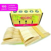 [New, 2020 Product] Disposable Wooden Cutlery Set, 100 Mix (40 Forks, 40 Spoons, 20 Knives), FDA Approved CPST Test Certified Premium Quality, 100% All-Natural Utensils