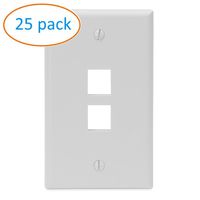 Kenuco Gang Keystone Wall Plate - Standard Size (25 Pack, 2 Port)