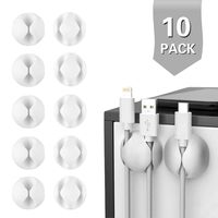 Premium Cable Holder Clips Cord Management System with Adhesive Cord Organizer, Desktop Cable Organizer & Computer, Electrical, Charging or Mouse Cord Holder for Home and Office (White)