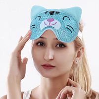 NEWGOCooling Eye Mask for Puffy Eyes Soft Cold Eye Mask with Gel Bead, Cute Eye Mask Gel Face Mask for Migraines and Headaches - Cat Blue