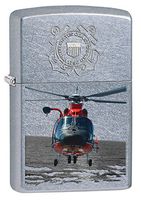 Zippo US Coast Guard Helicopter Street Pocket Lighter, Chrome