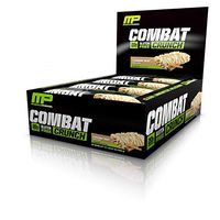 MusclePharm Combat Crunch Protein Bar, Multi-Layered Baked Bar, Gluten-Free Bars, 20 g Protein, Low-Sugar, Low-Carb, Gluten-Free, Cinnamon Twist Bars, 12 Servings