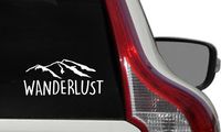 Wanderlust Mountain View Version 5 Car Vinyl Sticker Decal Bumper Sticker for Auto Cars Trucks Windshield Custom Walls Windows Ipad Macbook Laptop Home and More (White)