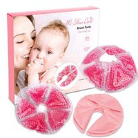 Breast Therapy Pads Breast Ice Pack, Hot Cold Breastfeeding Gel Pads, Boost Milk Let-Down with Gel Bead Pads, 2 Count, 2 Cover,Pink