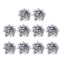 STOBOK 10pcs DIY Gift Packing Ribbons Flower Wrapping Decor for Festivals (Silver)
